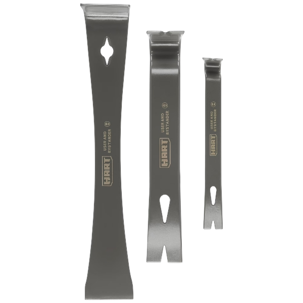 HART 3-Piece Pry Bar Set, Fully Forged Steel, Beveled Nail Pull