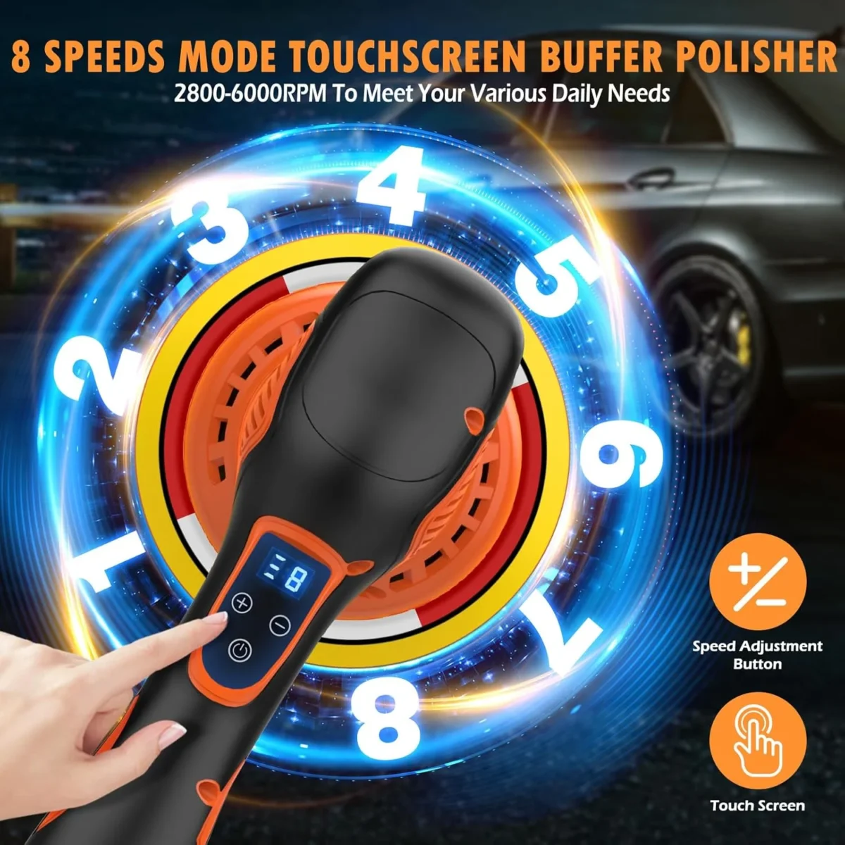 Cordless Car Buffer Polisher, Car Polishing Kit with 21V 2 X 4.0Ah ...